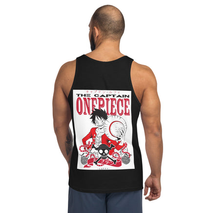 One Piece mens tank top cotton soft t-shirt Black