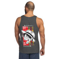 One Piece mens tank top Monkey D Luffy cotton soft t-shirt Asphalt
