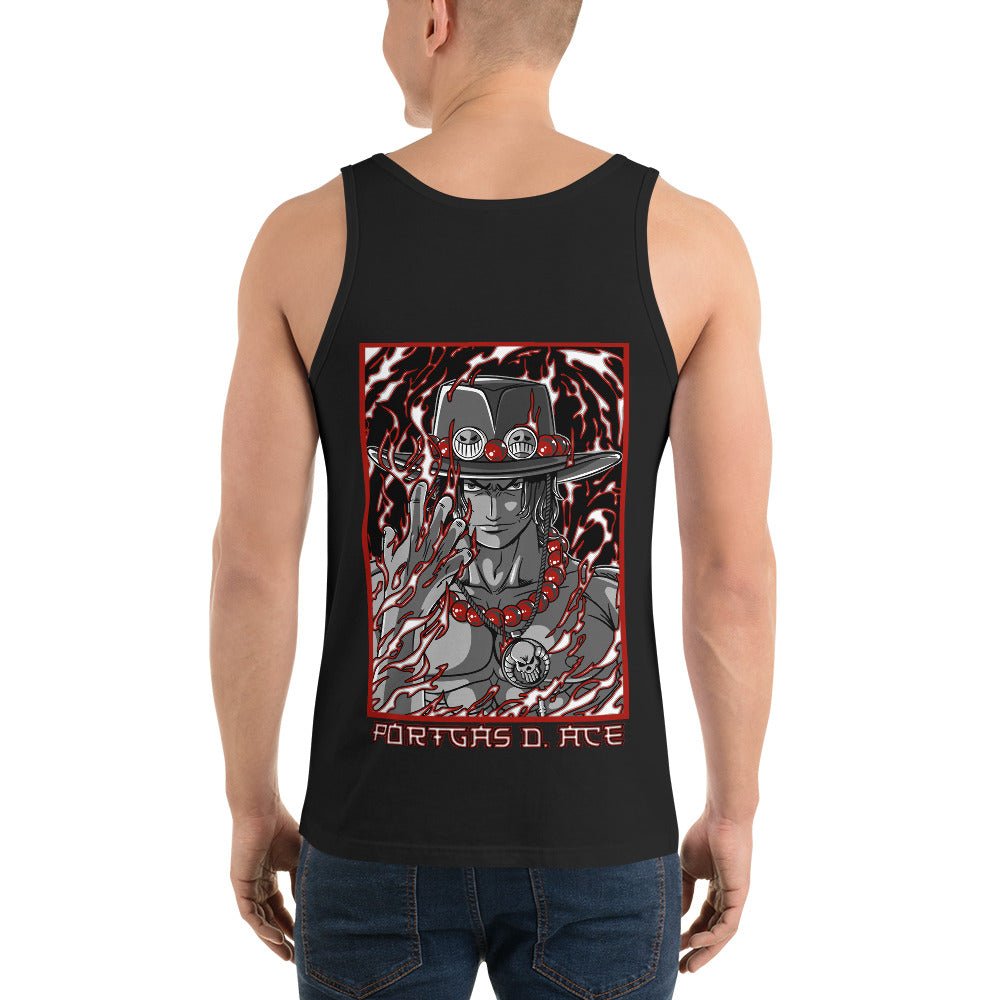 One Piece mens tank top Portgas D Ace cotton comfortable - Lusy Store LLC