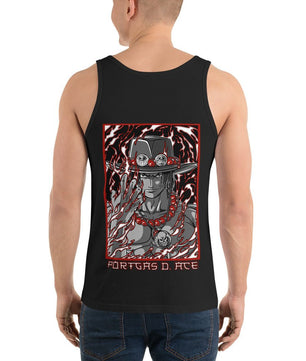 One Piece mens tank top Portgas D Ace cotton comfortable - Lusy Store LLC