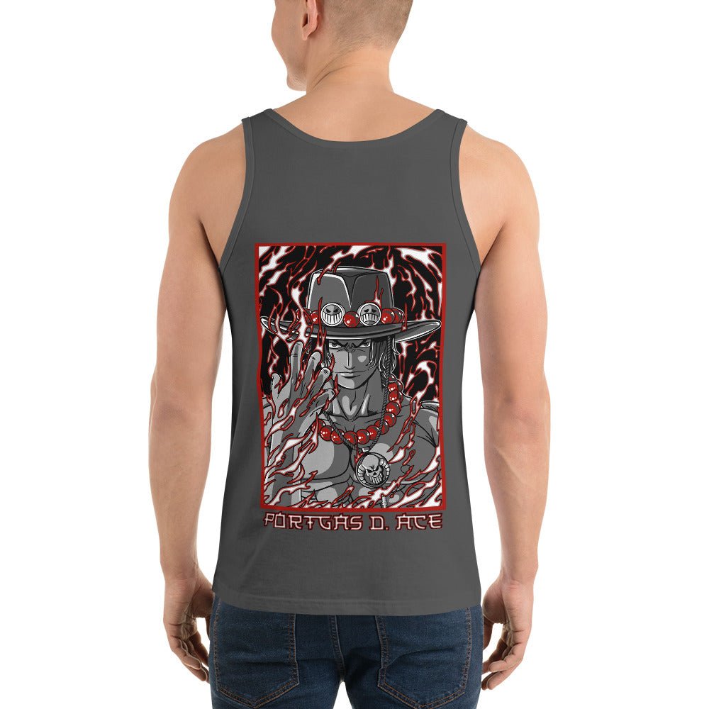 One Piece mens tank top Portgas D Ace cotton comfortable - Lusy Store LLC