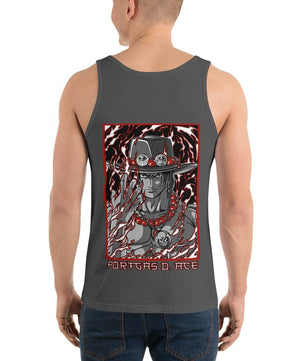 One Piece mens tank top Portgas D Ace cotton comfortable - Lusy Store LLC