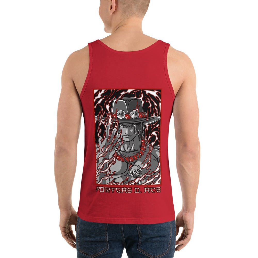 One Piece mens tank top Portgas D Ace cotton comfortable - Lusy Store LLC
