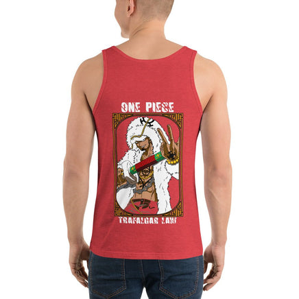 One Piece mens tank top Trafalgar Law cotton Red Triblend