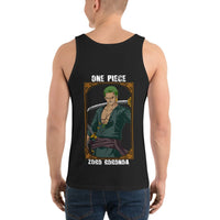 One Piece mens tank top Zoro Roronoa cotton Black