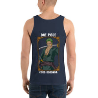 One Piece mens tank top Zoro Roronoa cotton Navy