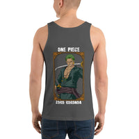 One Piece mens tank top Zoro Roronoa cotton Asphalt