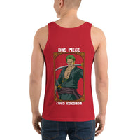 One Piece mens tank top Zoro Roronoa cotton Red