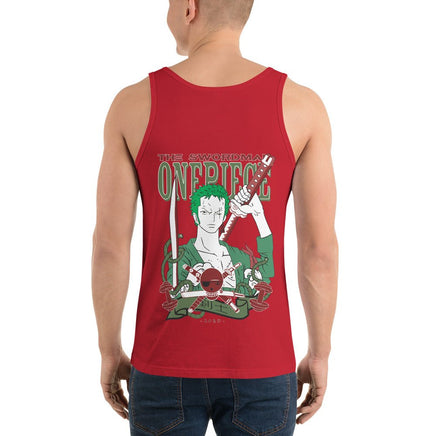 One Piece mens tank top Zoro Roronoa cotton comfortable Red
