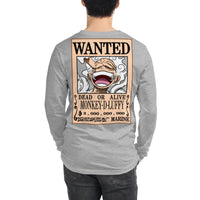 One Piece shirt crew neck unisex long sleeve tee OPP1 Athletic Heather