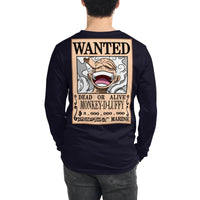 One Piece shirt crew neck unisex long sleeve tee OPP1 Navy