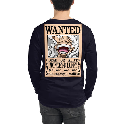 One Piece shirt crew neck unisex long sleeve tee OPP1 Navy