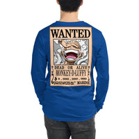 One Piece shirt crew neck unisex long sleeve tee OPP1 True Royal
