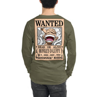 One Piece shirt crew neck unisex long sleeve tee OPP1 Military Green