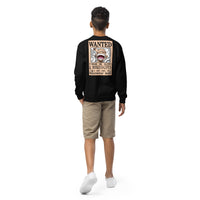 One Piece sweatshirt youth crewneck soft fleece cozy and cool Black