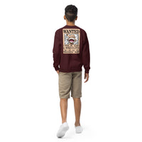 One Piece sweatshirt youth crewneck soft fleece cozy and cool Maroon