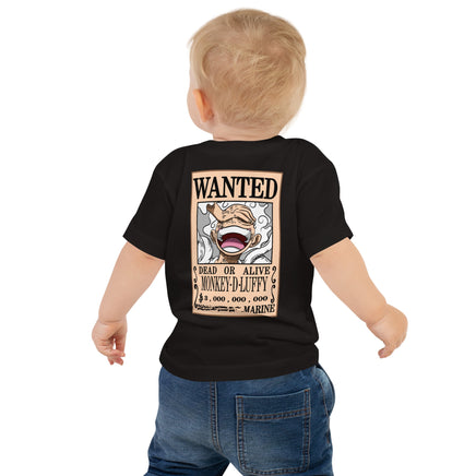 One Piece t-shirt baby jersey short sleeve tee soft cotton OPP1 Black