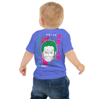 One Piece t-shirt baby Zoro Roronoa cotton soft t-shirt Heather Columbia Blue