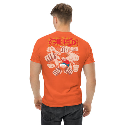 One Piece t-shirt mens classic tee cotton Orange