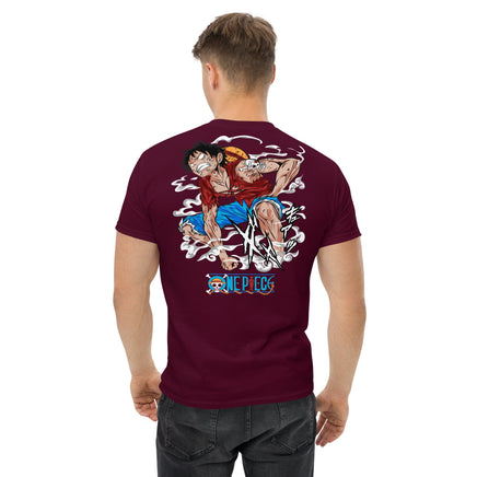 One Piece t-shirt mens classic tee cotton flattering for all Maroon