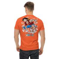 One Piece t-shirt mens classic tee cotton flattering for all Orange