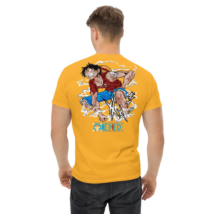 One Piece t-shirt mens classic tee cotton flattering for all Gold