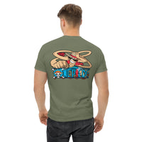 One Piece t-shirt mens classic tee cotton soft and lightweight Military Green