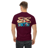 One Piece t-shirt mens classic tee cotton soft and lightweight Maroon