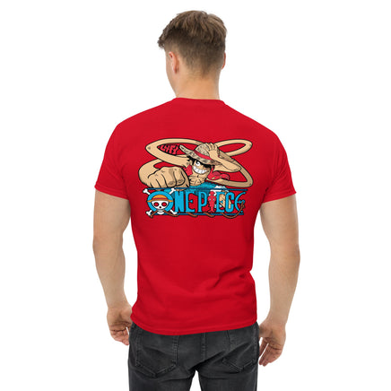 One Piece t-shirt mens classic tee cotton soft and lightweight Red
