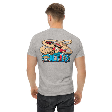 One Piece t-shirt mens classic tee cotton soft and lightweight Sport Grey