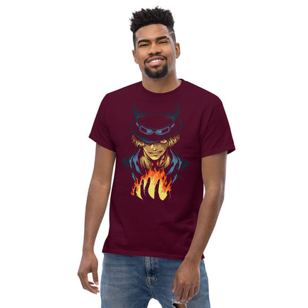 One Piece t-shirt mens classic tee cotton soft t-shirt Maroon