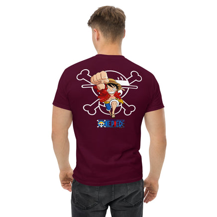 One Piece t-shirt mens classic tee cotton with the right amount of stretch Maroon