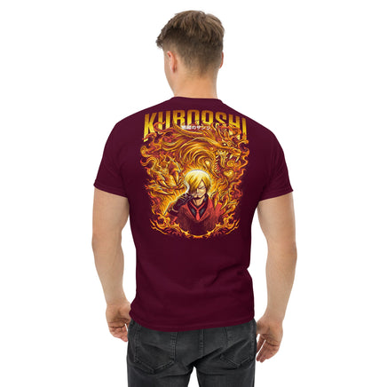 One Piece t-shirt mens classic tee Kuroashi cotton comfortable Maroon