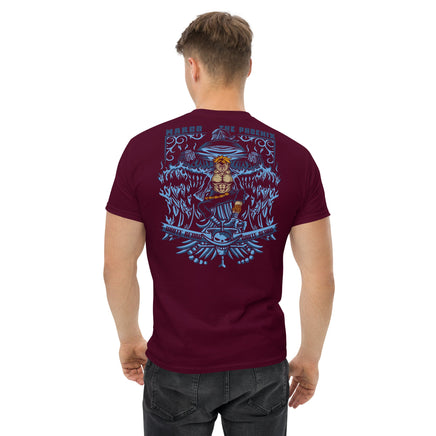One Piece t-shirt mens classic tee Marco The Phoenix round neck shirt cotton Maroon