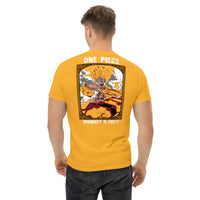 One Piece t-shirt mens classic tee Monkey D Luffy cotton Gold