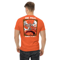 One Piece t-shirt mens classic tee Monkey D Luffy cotton Orange