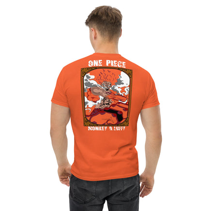 One Piece t-shirt mens classic tee Monkey D Luffy cotton Orange