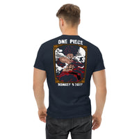 One Piece t-shirt mens classic tee Monkey D Luffy cotton Navy