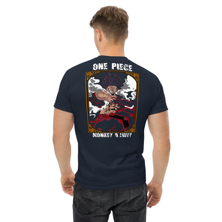 One Piece t-shirt mens classic tee Monkey D Luffy cotton Navy