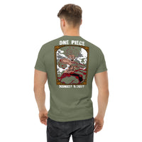 One Piece t-shirt mens classic tee Monkey D Luffy cotton Military Green