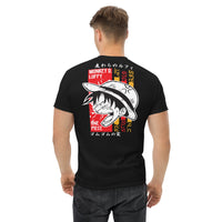 One Piece t-shirt mens classic tee Monkey D Luffy cotton soft t-shirt Black