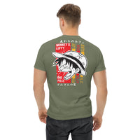 One Piece t-shirt mens classic tee Monkey D Luffy cotton soft t-shirt Military Green
