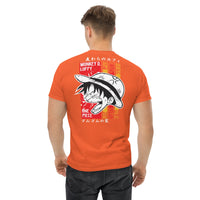 One Piece t-shirt mens classic tee Monkey D Luffy cotton soft t-shirt Orange