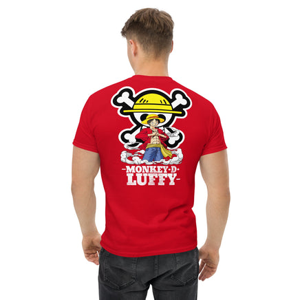 One Piece t-shirt mens classic tee Monkey D Luffy round neck shirt cotton - Lusy Store LLC
