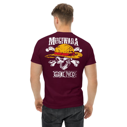 One Piece t-shirt mens classic tee Mugiwara cotton soft t-shirt Maroon