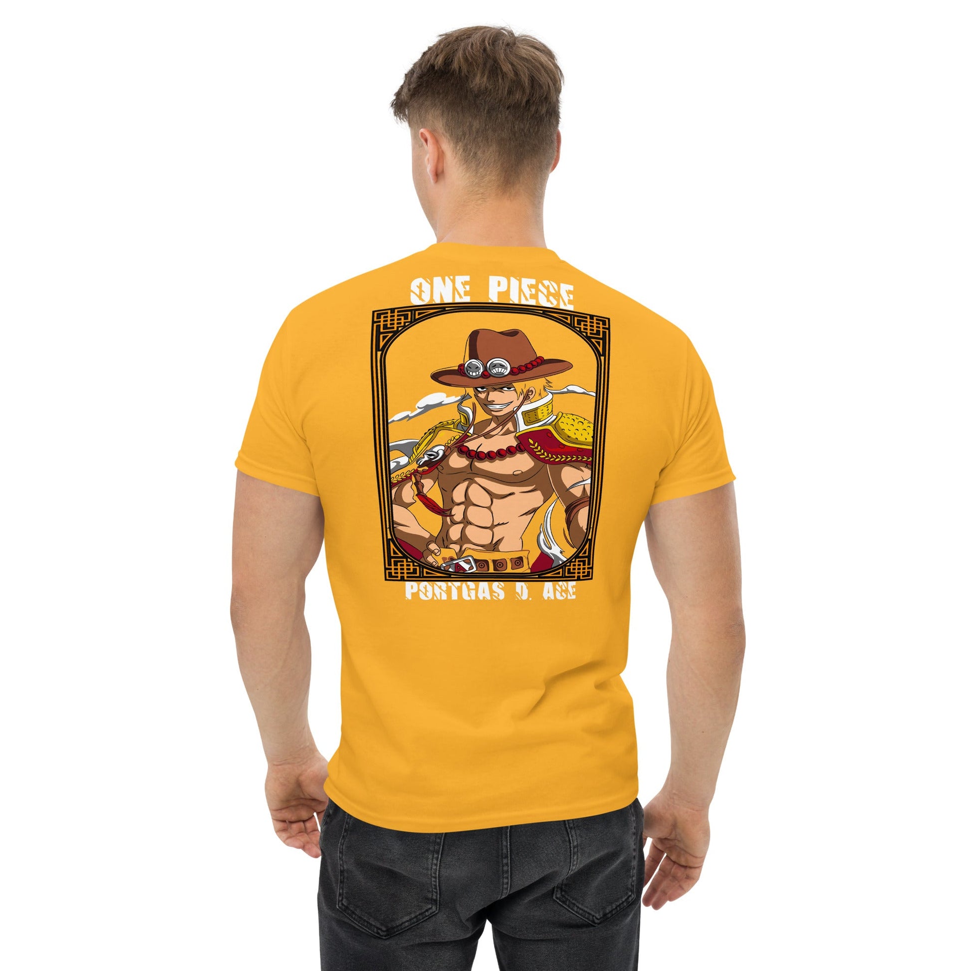 One Piece t-shirt mens classic tee Portgas D Ace cotton - Lusy Store LLC
