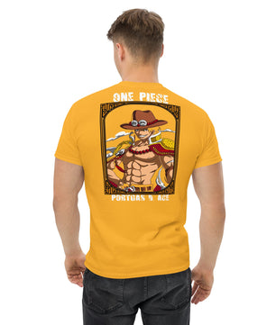 One Piece t-shirt mens classic tee Portgas D Ace cotton - Lusy Store LLC