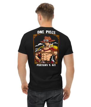 One Piece t-shirt mens classic tee Portgas D Ace cotton - Lusy Store LLC