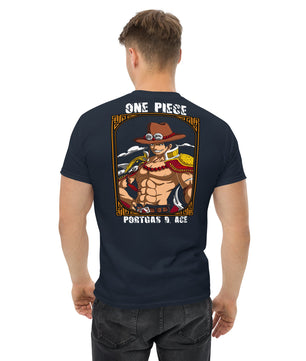One Piece t-shirt mens classic tee Portgas D Ace cotton - Lusy Store LLC