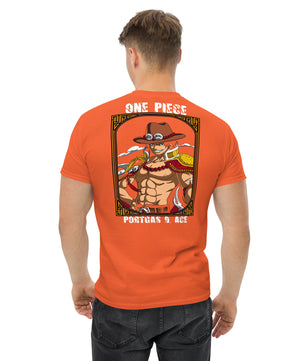 One Piece t-shirt mens classic tee Portgas D Ace cotton - Lusy Store LLC
